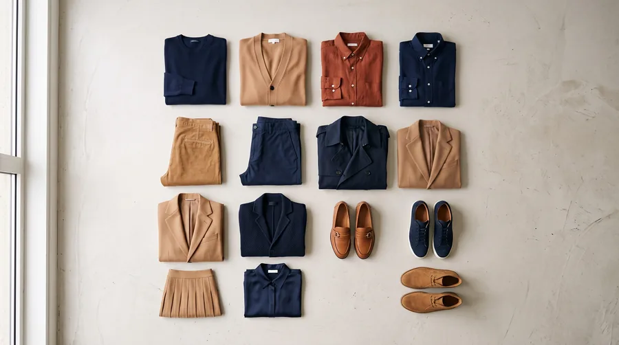 The wardrobe that closes: fourteen pieces, forty outfits